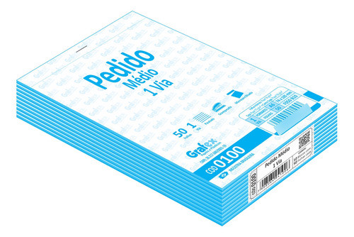 Grafex 0100 Pedido Médio 1 Via 50 Folhas 30 Blocos 0