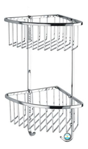 Repisa Esquinera  Profunda Doble Percha Inoxidable Decoracc 0
