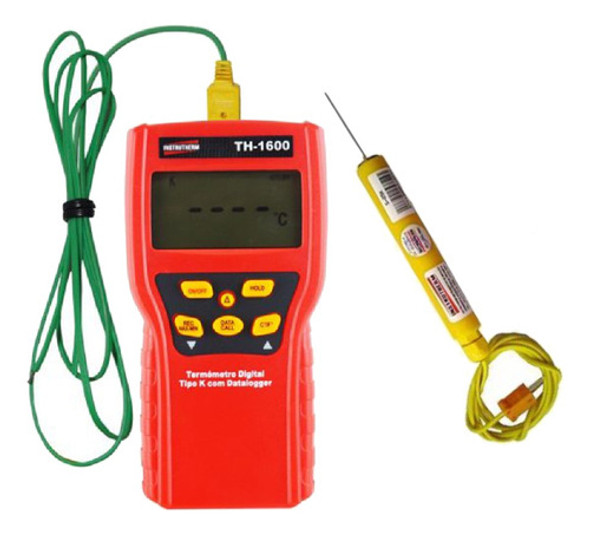 Kit Termômetro Digital Tipo K Hold Sensor Penetração S-05k 0