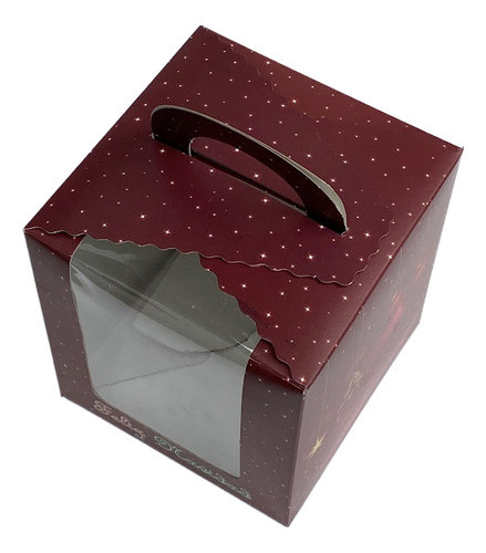 5 Cajas Box Pan Dulce 1 Kilo Diseño Navideño Ventana Visor 0