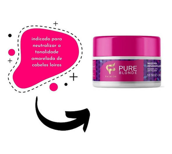 Máscara Pure Blonde Desamareladora 300g Fashion Cosméticos 1