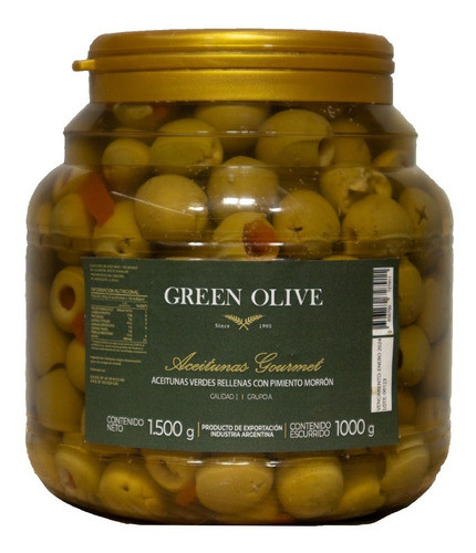 Aceitunas Verdes Rellenas Con Morron X 1 Kilo 0