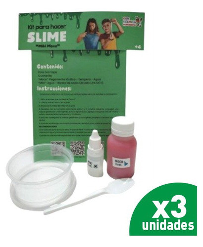 Combo X3 Kit Slime Miki Moco Juego De Experimentos Ciencia 1