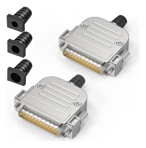 Juxinice Paquete De 2 Conectores Db25 Macho Rs232 D-sub Seri 0