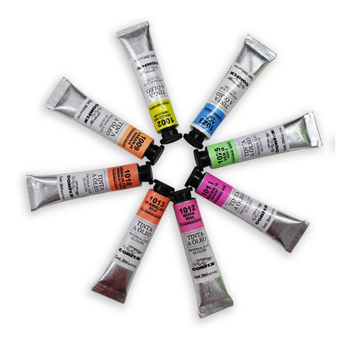 Kit 8 Tinta Óleo Corfix Fluorescente 20ml Sortidas Nfe 1