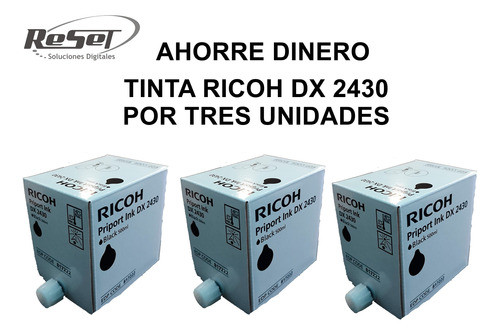 Tinta Ricoh Original Duplicadora Dx 2430 Negra X 3 Un.+pagos 1