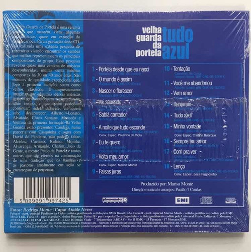 Cd - Velha Guarda Da Portela - ( Tudo Azul ) - Music Pack 1
