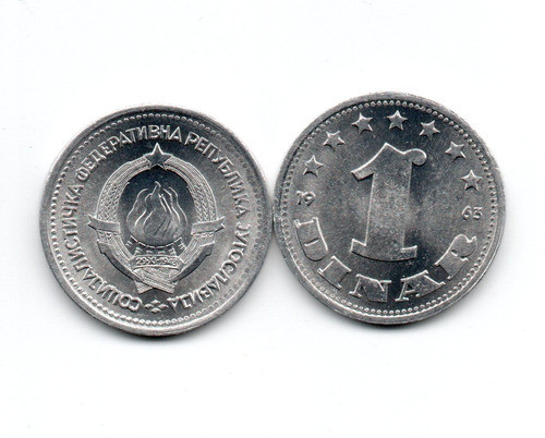 Yugoslavia Moneda 1 Dinar Año 1963 Km#36 0