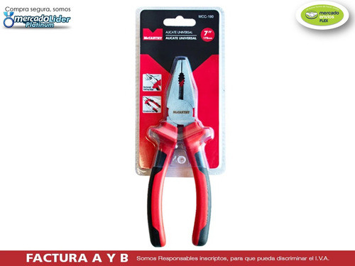 Pinza Universal Profesional Aislada Mango Engomado 178mm 1