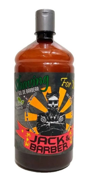 01 Shaving Gel De Barbear Jack & Barber Profissional 1kg 1