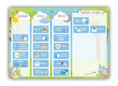 Quadro Educativo De Rotinas Infantil Semanal - Azul - Stixx® 0