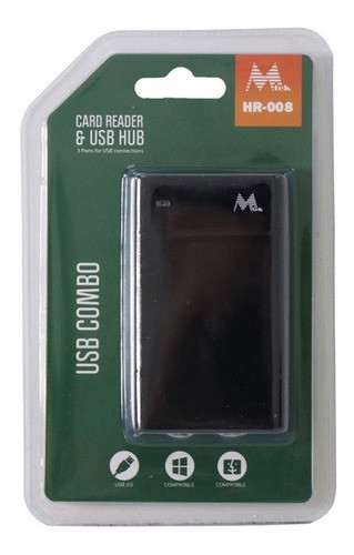 Hub Portátil Mtek Hr-008 Usb 2.0 Com Leitor De Cartão 1
