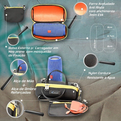 Capa Estojo Capinha De Proteção Jbl Charge 3/4 Prova D'agua 1
