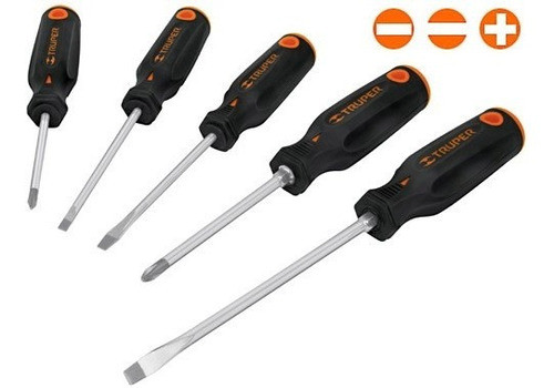 Juego 5 Destornilladores Truper Dtj-5b - Mango Bimaterial 0