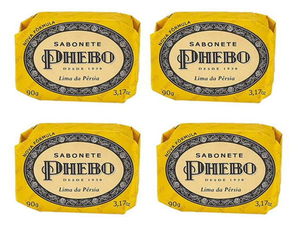 Kit 4 Sabonete Em Barra Lima Da Pérsia Glicerina Phebo 90g 0