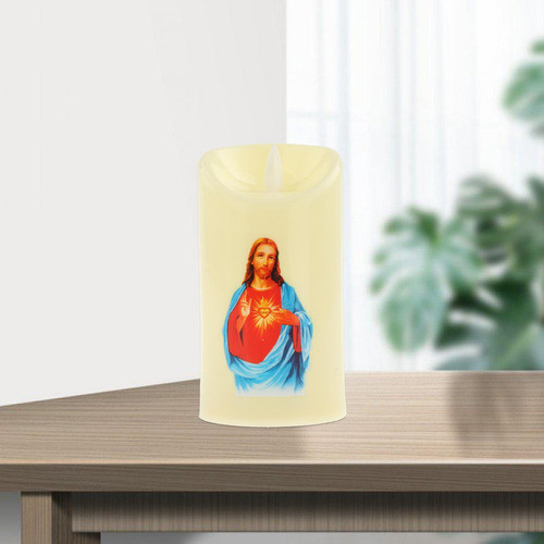 6 Saint Led Vela Sem Operada Por Homem Sagrado Com Coração 1