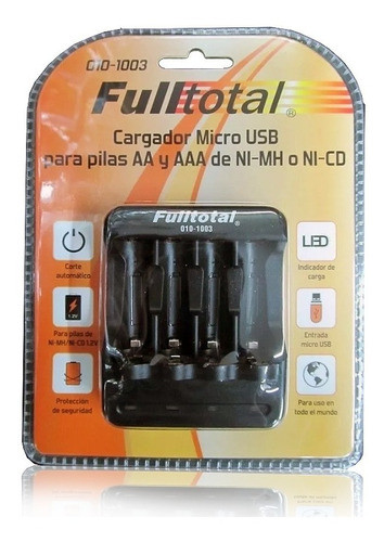 Cargador De Pilas Aa/aaa Fulltotal Ni-mh Y Ni-cd 4 Pilas 0