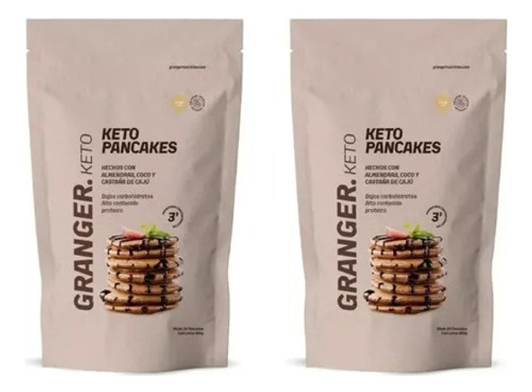Keto 18 Pancakes Harina Caju Almendra Proteína Dieta X2 0