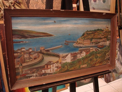Menendez / Luarca Asturias Puerto / Oleo / 38 X 78  # 631 0