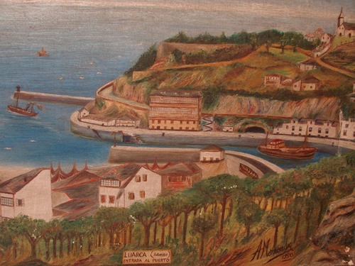 Menendez / Luarca Asturias Puerto / Oleo / 38 X 78  # 631 1