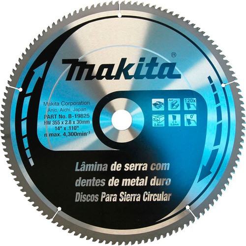 Hoja Sierra Makita B-19825 Aluminio Disco 355mm 120dt Bb 0