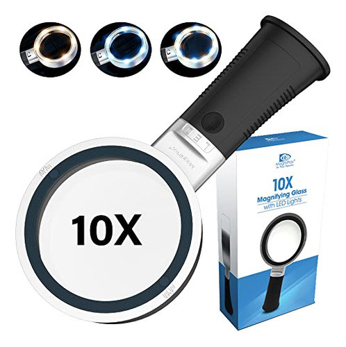 Lupa X10 Con 3 Modos De Luz Led Para Lectura 0