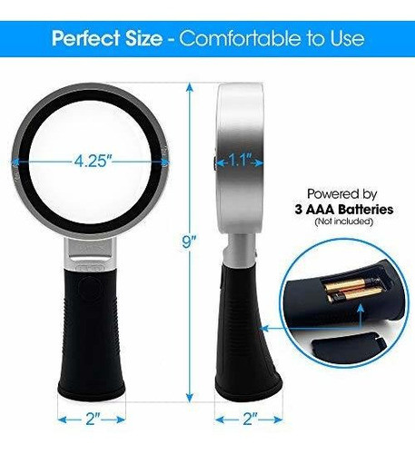 Lupa X10 Con 3 Modos De Luz Led Para Lectura 1