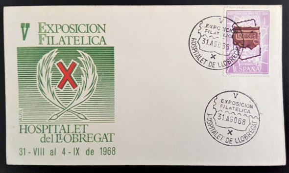 España, Sobre Expo Filatélica Hospital Llobregat 1968 L15329 0
