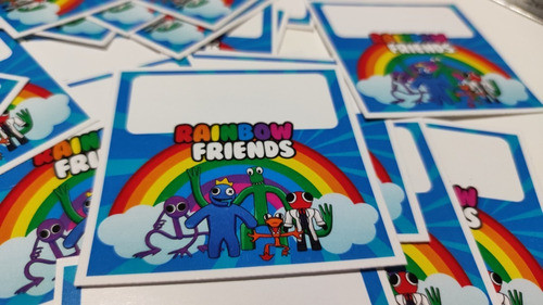 Stickers Rainbow Friends Autoadhesivos Etiqueta X40u 0
