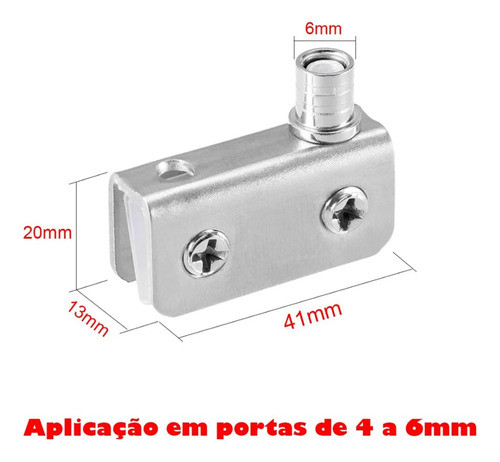 Par Mini Dobradiça 9101m Vitrine Rack Fecho Vidro Dupla 1