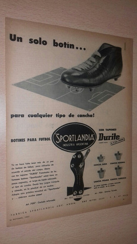 P176 Clipping Publicidad Botines Sportlandia Año 1957 0
