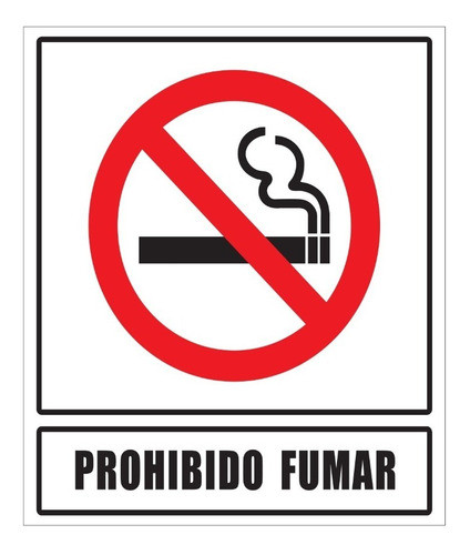 Cartel Prohibido Fumar 22x26 Alto Impacto 0