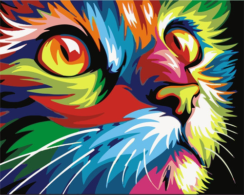 Pintura Por Números Calidad Premium: Gato Pop. Kitart 0