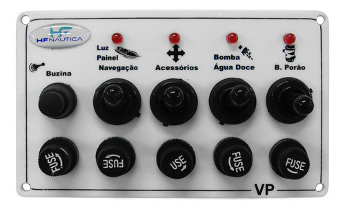 Painel P/ Barcos 5 Funções Horizontal, Branco 0