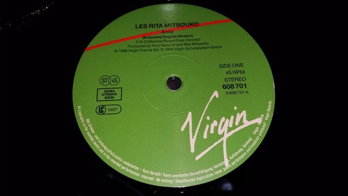 Les Rita Mitsouko Andy (extended English Version) Vinilo Max 1