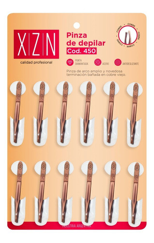 Pinza Para Depilar Xzn Cobre X 12 U. P450 1