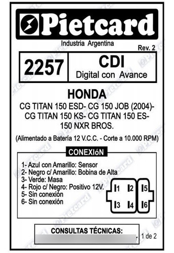 Cdi Honda Cg Titan 150 Esd. En Panther Motos 1