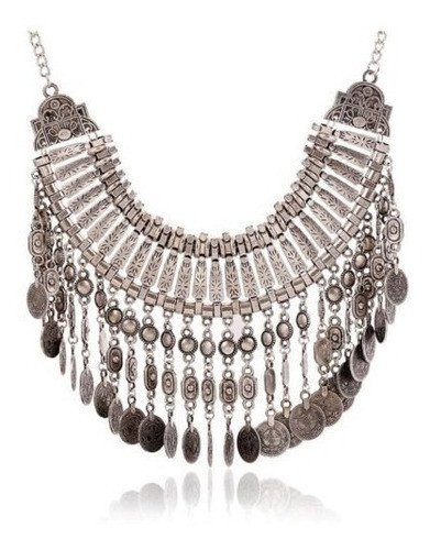 Vintage Collar Gargantilla Moneda Borlas Hippie Boho Bohemio 1