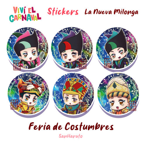 Set Stickers La Nueva Milonga Murga Carnaval Sanharuto Rd 0