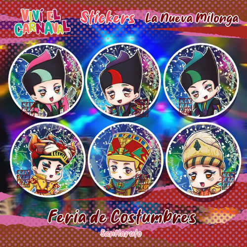 Set Stickers La Nueva Milonga Murga Carnaval Sanharuto Rd 1