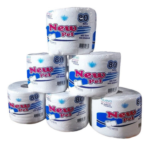 Papel Higiénico Tisue D 80mts  X 6 Bolsones New Pel 0