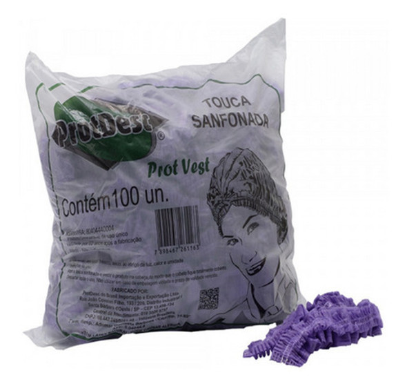 Touca Sanfonada Lilas Com 100 Un - Protdesc 0