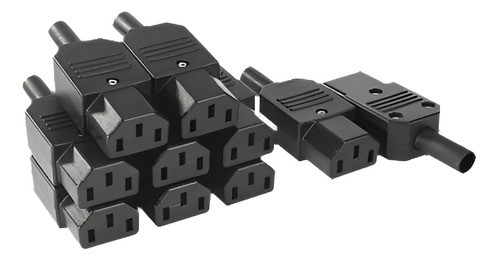 10pcs Ca 250v 10a 3 Terminales Iec320 C13 Potencia Adaptador 0