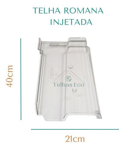 Kit 12 Telhas Transparentes Romana Med:40x21 Injetada Oferta 1