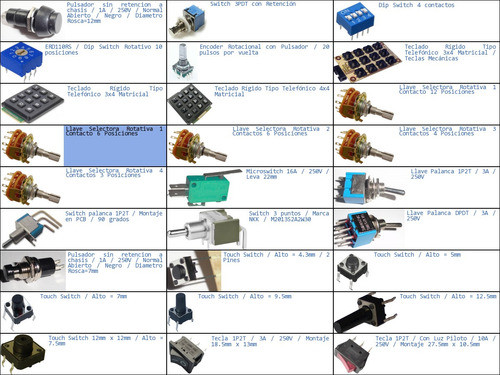 Llave Selectora Rotativa 1 Contacto 6 Posiciones-p 1