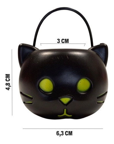 Combo X10 Mini Balde Caramelera Halloween Gato Negro Gatito 1