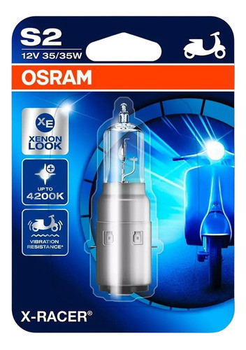 Lampara De Moto Osram Led S2 12v 64327xr 35/35w Blue Vision 0