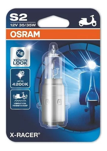Lampara De Moto Osram Led S2 12v 64327xr 35/35w Blue Vision 1