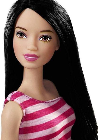 Muñeca Barbie Morocha Pelo Negro Vestido Gala Fiesta Noche 0