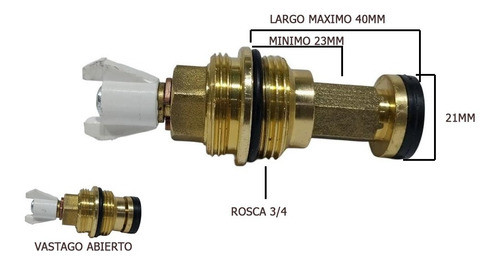 Repuesto Cabezal De Bronce Para Llave De Paso De Agua 1